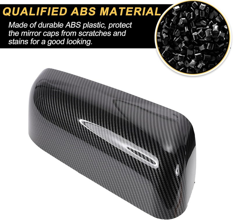 REPAIROCK Car Rear View Mirror Cover Caps Replacement for Ford F-150 2009-2014 - Black Carbon Fiber - Image 4