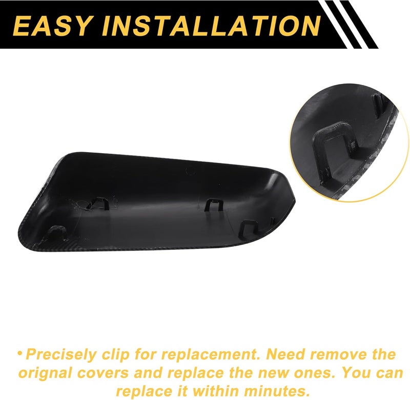 REPAIROCK Car Rear View Mirror Cover Caps Replacement for Ford F-150 2009-2014 - Black Carbon Fiber - Image 5