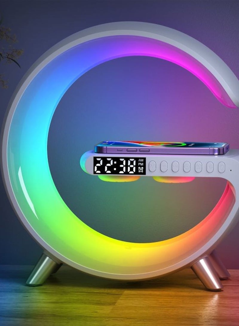 ELTRAZONE Multifunctional 15W Wireless Charger Built-in Bluetooth Speaker APP Control RGB Night Light Alarm Clock Fast Charging Station for Iphone 13 14 Samsung Xiaomi - Image 1