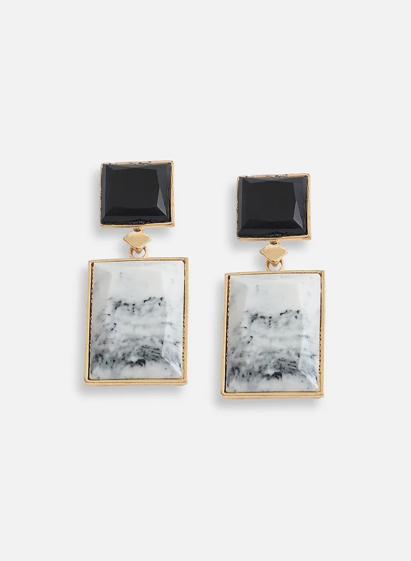 سوهي مطلية بالذهب مصمم الحجر انخفاض القرط الطرف