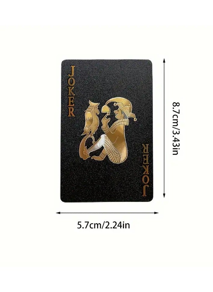 Vintage-Style Black & Golden Waterproof Playing Cards – Durable Plastic Poker Deck for Board Games, Parties & Magic Tricks  - Image 5