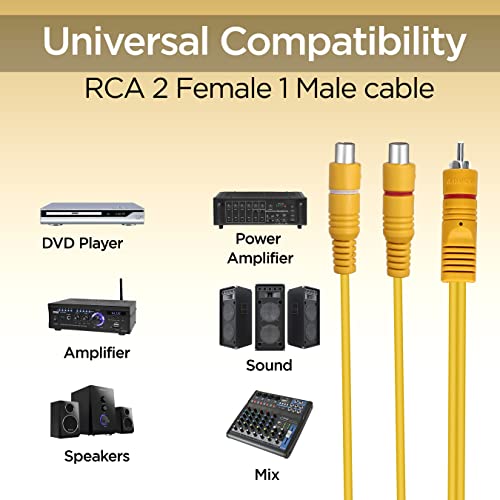 Hakuho RFV 2 RCA Male Jack to 4 RCA Female Plug Splitter Audio Video AV Adapter Cable(Color May Vary) - Image 5