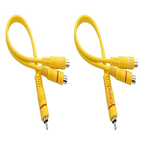 Hakuho RFV 2 RCA Male Jack to 4 RCA Female Plug Splitter Audio Video AV Adapter Cable(Color May Vary) - Image 1