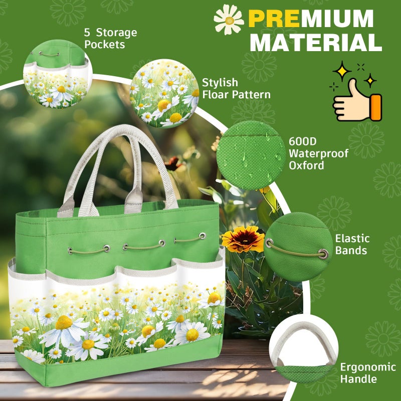 OUREST 22Pcs Garden Tools Set for Women,Heavy Duty Hand Tool Kit with Large Tote Bag/Repotting Mat/Trowel/Rake/Pruner/Gloves/Plant Tags,Gardening Gifts for Mom Gardener Beginner-Green - Image 4