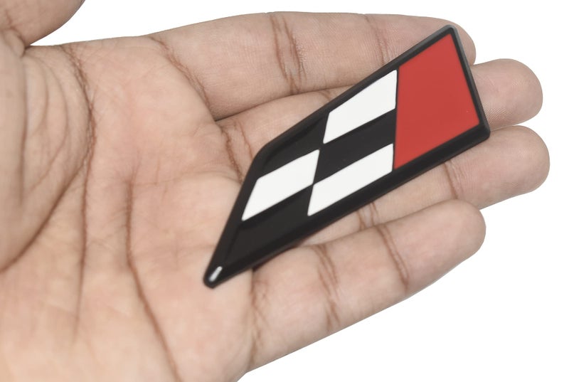 Incognito Racing Flag Badge Sticker for All Cars, Metal (Black) - Image 1