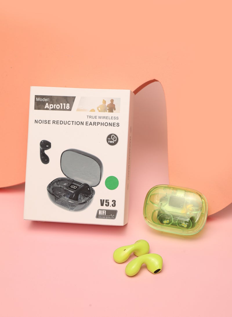 Transparent wireless bluetooth headphones in-ear high sound quality long battery life green for IPhone Android - Image 3