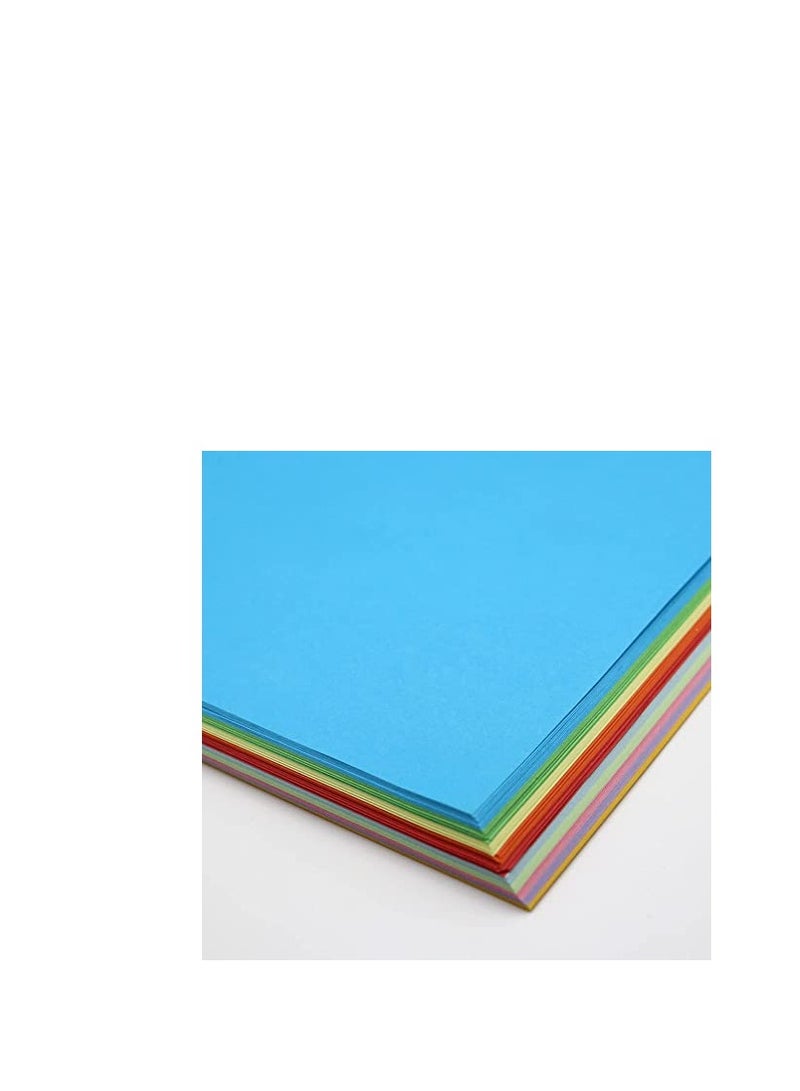 Multicolor Paper Bundle A4 100 Sheets | 10 Different Color each 10 Sheets Mix color paper pack