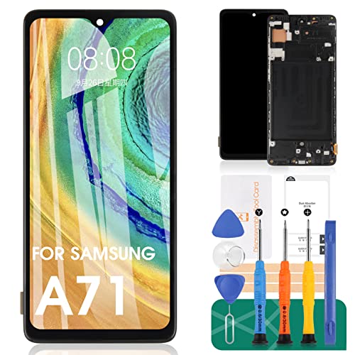 SRJTEK Screen Replacement for Samsung Galaxy A71 A715 A715F A715FD 6.7" LCD Display Touch Digitizer Glass Assembly with Frame (Not for A71 5G/A716) - Image 1