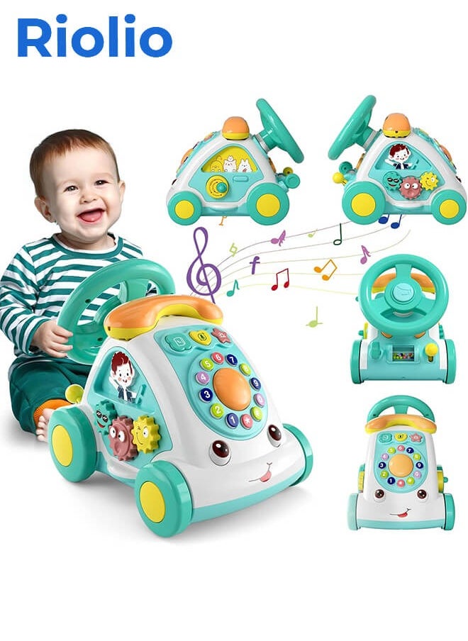 Riolio Toddler Toys for 1+ Year Old Kids - Music Toys Age 1-2 Learning Toys with Car/Sound/Music/Steering Wheel/Telephone/Lights Multi-Functional Car Early Educational Birthday Gift for Kids  - Image 1