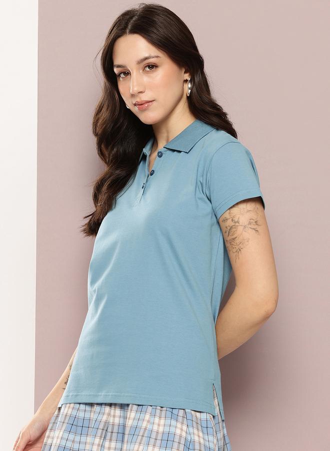 Dillinger Women Regular Fit Solid Polo T-Shirt - Image 3