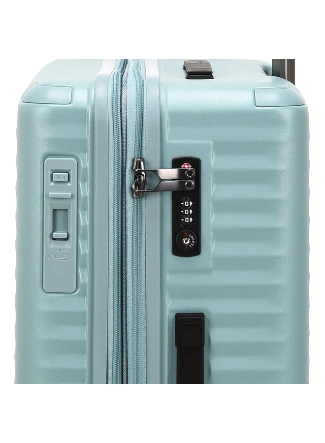 Echolac Celestra 66.5 cm Hardcase Expandable 4 Double Wheel Cabin Luggage Trolley - Blue