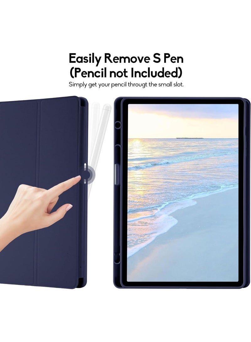 MIGOFAST Samsung Galaxy Tab S10 FE+ S10 FE Plus 2025 Released 13.1 Inch Smart Cover Stand Hard Shell Auto Sleep Wake UP with Pencil Holder for Galaxy Tab S10FE+ Dark Blue - Image 4