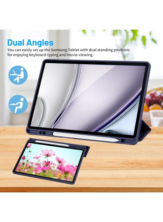 MIGOFAST Samsung Galaxy Tab S10 FE+ S10 FE Plus 2025 Released 13.1 Inch Smart Cover Stand Hard Shell Auto Sleep Wake UP with Pencil Holder for Galaxy Tab S10FE+ Dark Blue - Image 3