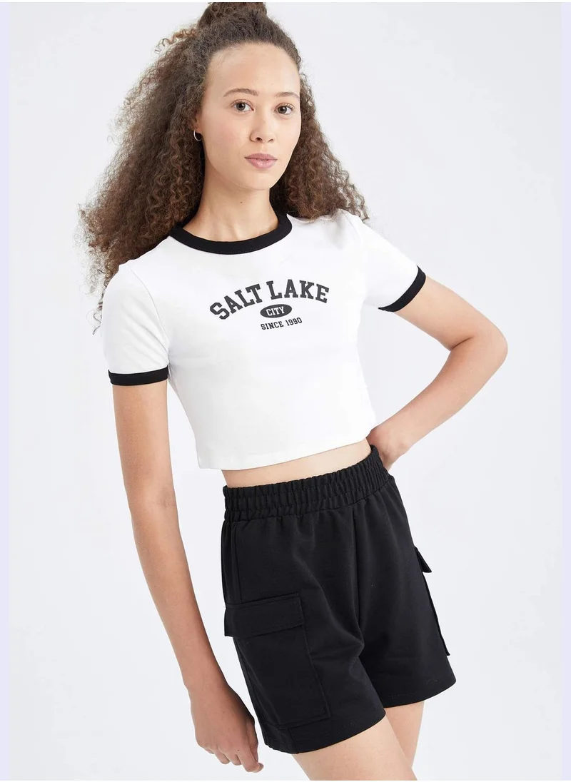 ديفاكتو Regular Fit Cargo Pockets Mini Short