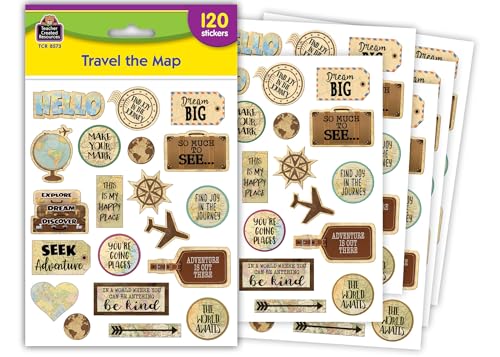 Teacher Created Resources Travel The Map Stickers, Pack of 120 - Image 4