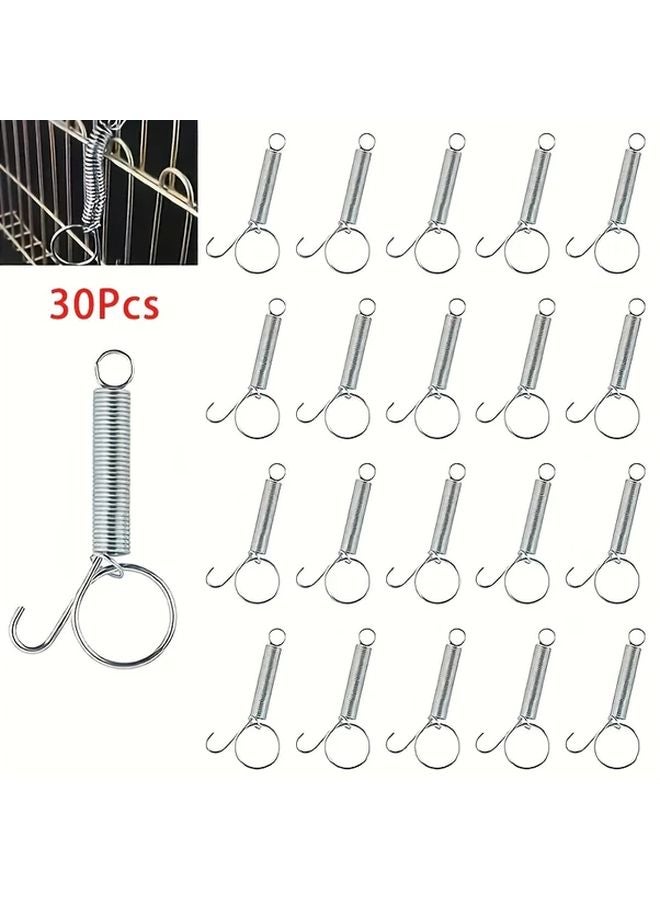 30pcs Stainless Steel Spring Latch Hooks Secure Locking One Hand Operation Pet Cage - Image 2