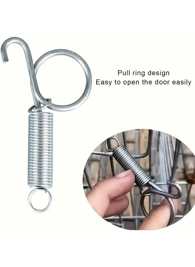 30pcs Stainless Steel Spring Latch Hooks Secure Locking One Hand Operation Pet Cage - Image 5
