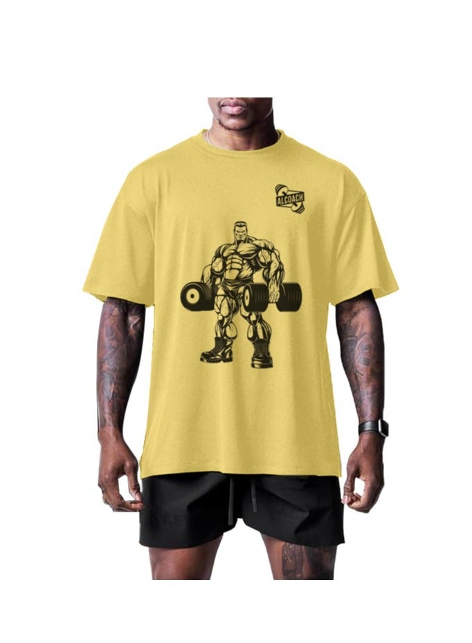 ALCOACH Men's Cotton Sports Set – Bodybuilding Set Comfortable T-Shirt and Shorts Perfect for Bodybuilding Gym Workouts Running and Outdoor Activities  - Image 5