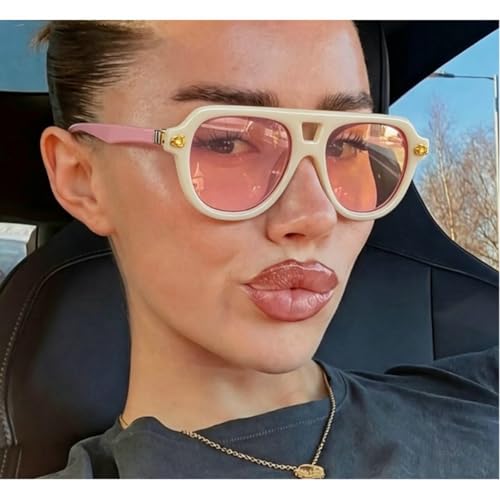 willochra Retro Double Bridges Pilot Men Rivets Sunglasses Fashion Clear Gradient Shades UV400 Women Punk Sun Glasses F25 (leopard) - Image 4