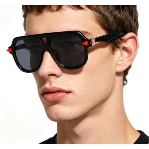 willochra Retro Double Bridges Pilot Men Rivets Sunglasses Fashion Clear Gradient Shades UV400 Women Punk Sun Glasses F25 (leopard) - Image 5
