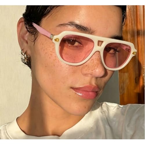 willochra Retro Double Bridges Pilot Men Rivets Sunglasses Fashion Clear Gradient Shades UV400 Women Punk Sun Glasses F25 (leopard) - Image 3