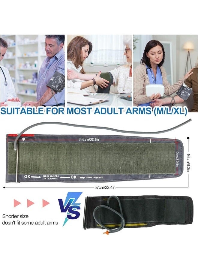 Arabest كفة ضغط الدم الزرقاء الكبيرة، (22-52 سم) كفة ضغط الدم متوافقة، كفة بديلة للأذرع الكبيرة للبالغين، 1 موصلات (4.6 مم)، كفات فقط - Image 5