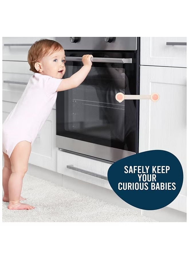 أوريتي 4 قطعة متعددة الوظائف تصميم نحيف أمان الطفل قفل درج ، حزام مرن قابل للتعديل - Image 5