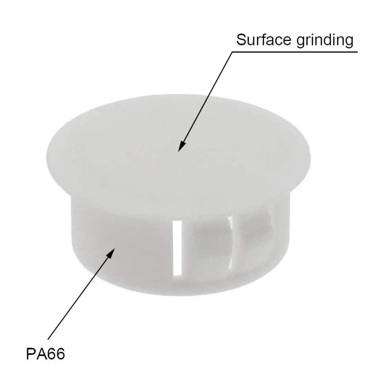 Suiwotin 30PCS 6mm (1/4") White Hole Plugs Plastic Flush Type Hole Plugs Snap in Locking Hole Tube, Furniture Fencing Post Pipe Insert End Caps (White) - Image 3