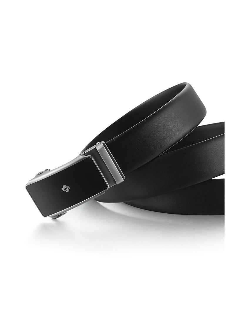 Samsonite Wayne II BIZ Auto Flower Belt, Black|100% Leather|Hole Free Belt - Image 5