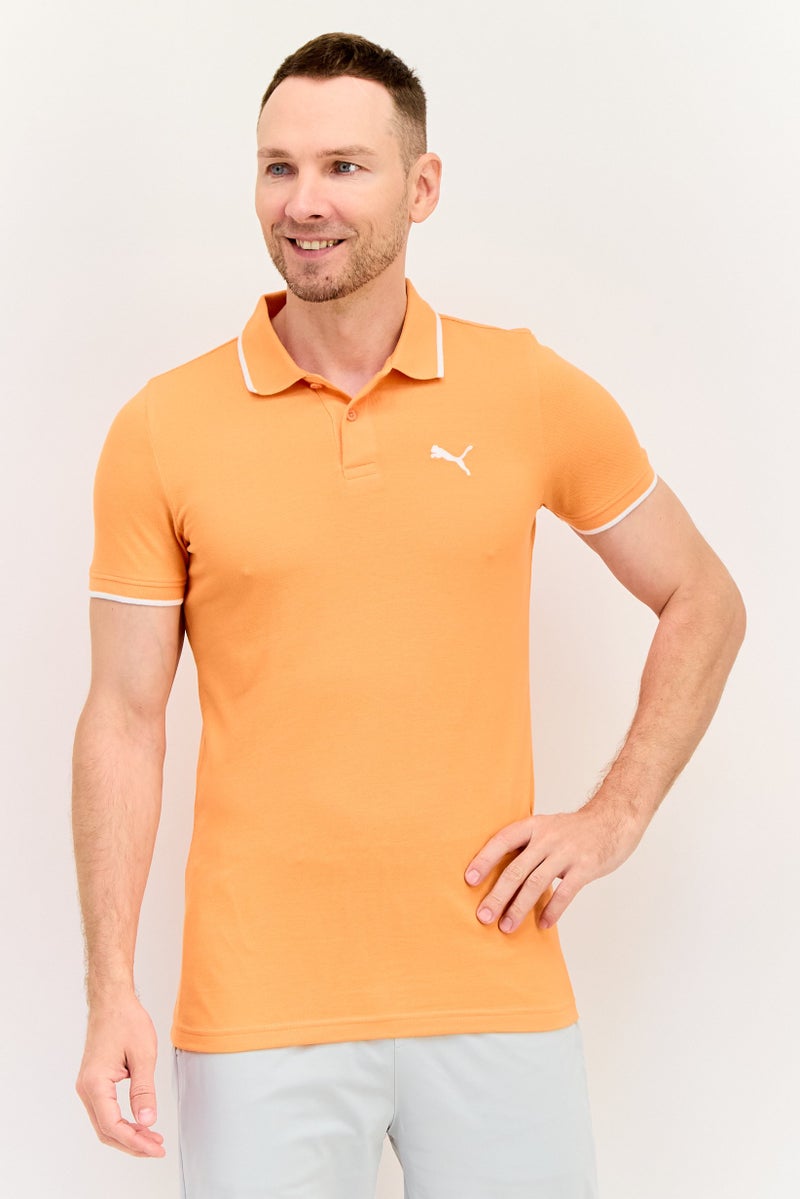 PUMA Men Sportswear Fit Short Sleeves Outdoor Polo Shirt, Orange - Image 1