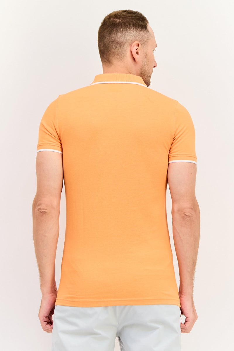 PUMA Men Sportswear Fit Short Sleeves Outdoor Polo Shirt, Orange - Image 4