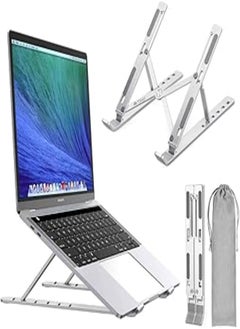 Artikel® Uni-Lite+ Laptop Stand with Carry Pouch | 6 Height Adjustable Riser for desk | Increased Laptop Ventilation | Ergonomic Foldable & Portable | Universally Compatible | Silver - pzsku/ZCB71B2B8211D904247C7Z/45/_/1720390071/5b6666c7-76c7-4cff-a4c1-75c707af9e95