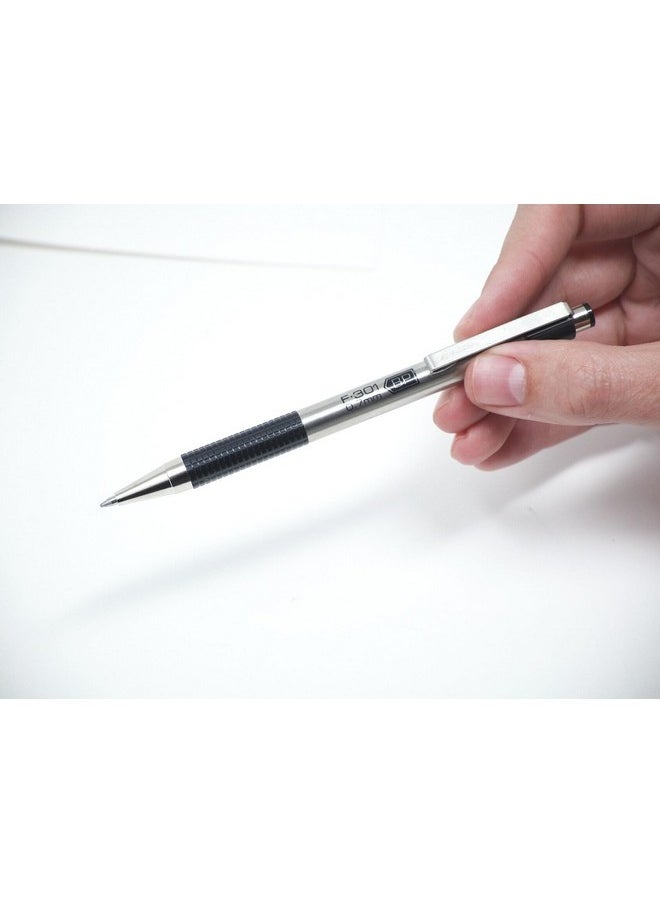 Zebra Pen - G-402 Retractable Gel Pen, Stainless Steel Barrel, Fine Point, 0.5Mm, Black Ink, 12-Pack - Image 1