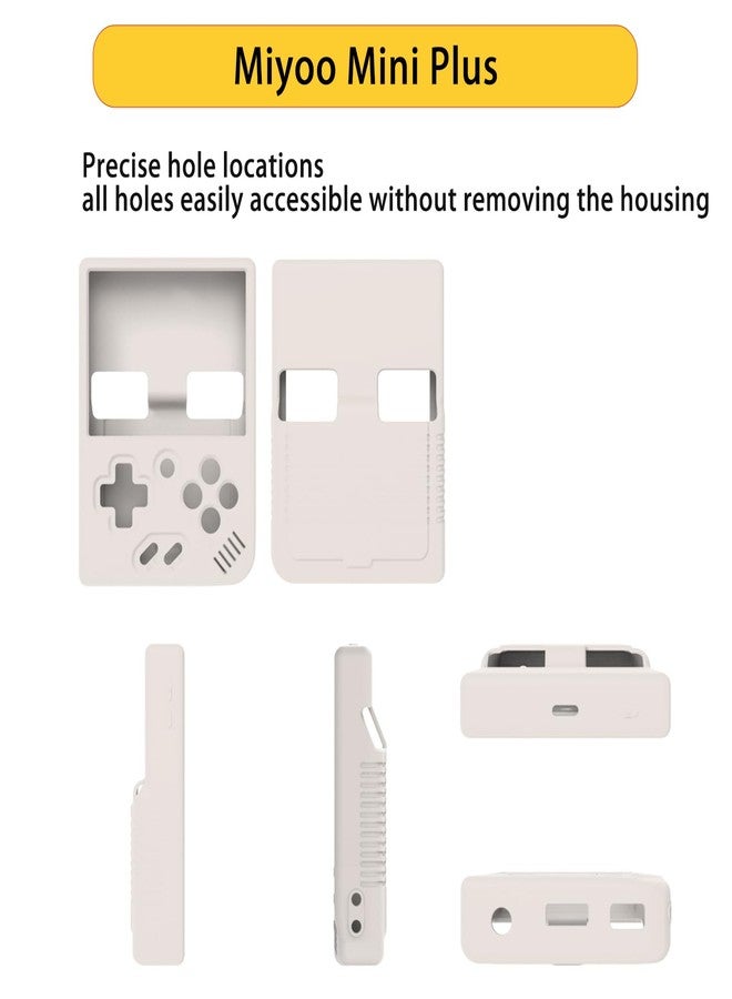 NOUKAJU Case for Miyoo Mini Plus,NOUKAJU Silicone Protective Cover,Drop-Proof,Scratch-Proof,Shock-Proof,Dust-Proof,Protective Case for Miyoo Mini Plus Handheld Game Console(Off-White) - Image 3