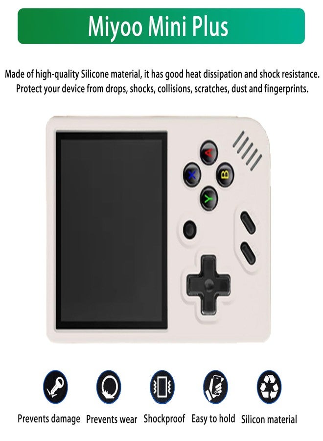 NOUKAJU Case for Miyoo Mini Plus,NOUKAJU Silicone Protective Cover,Drop-Proof,Scratch-Proof,Shock-Proof,Dust-Proof,Protective Case for Miyoo Mini Plus Handheld Game Console(Off-White) - Image 2