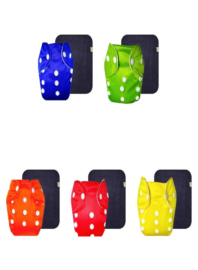 Dumbledo Lite Cloth Diaper with Black Insert (Pack of 5) | Soft & Gentle | 6-Layer Absorbent Pad | Easy to Clean | Everyday Diapering Essential | 3 Months - 2 Years | Unisex Baby - Image 1