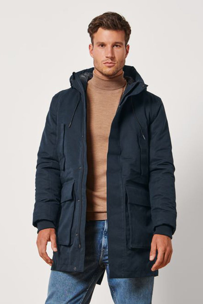 Tchibo جاكيت رجالي بأكمام طويلة سادة، كحلي - Image 1