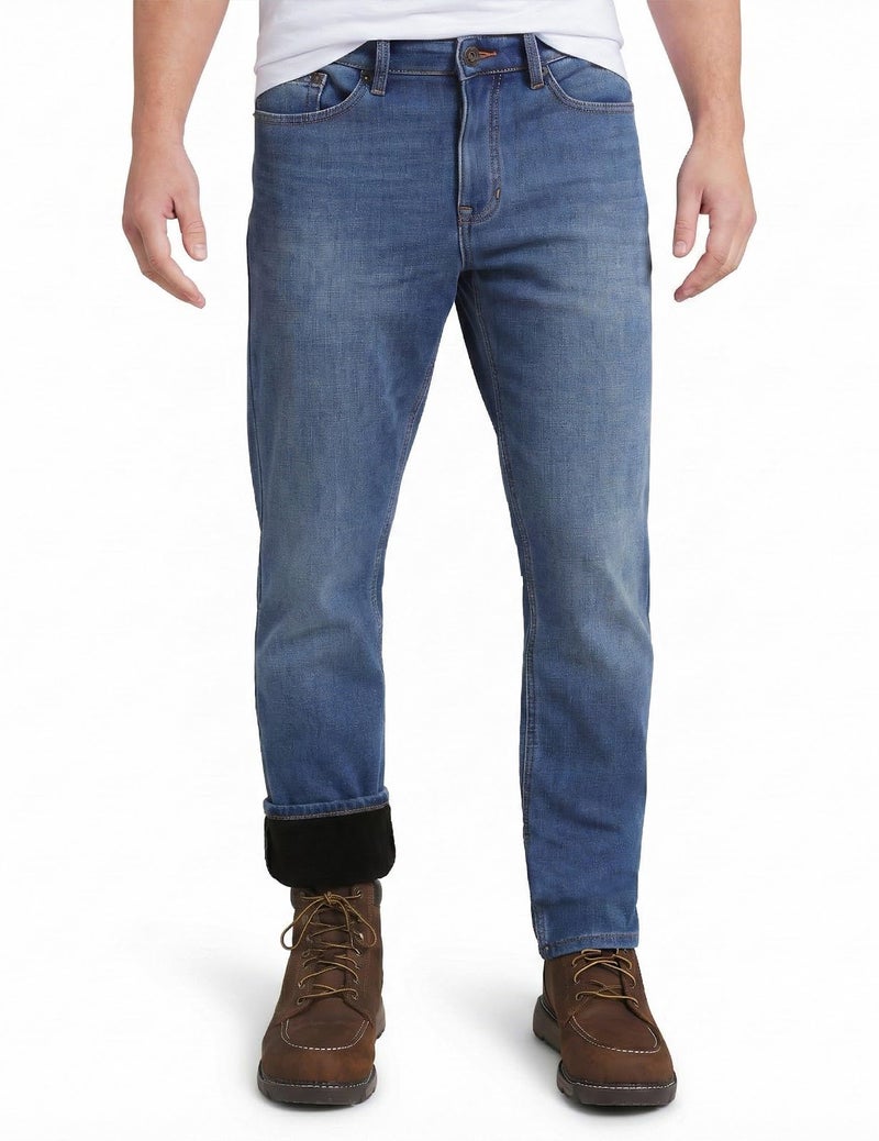 Weatherproof Vintage Fleece Lined Jeans Men - Regular Fit | Soft & Warm, Cold Weather Insulated Fleece Winter Pants for Men - Image 1