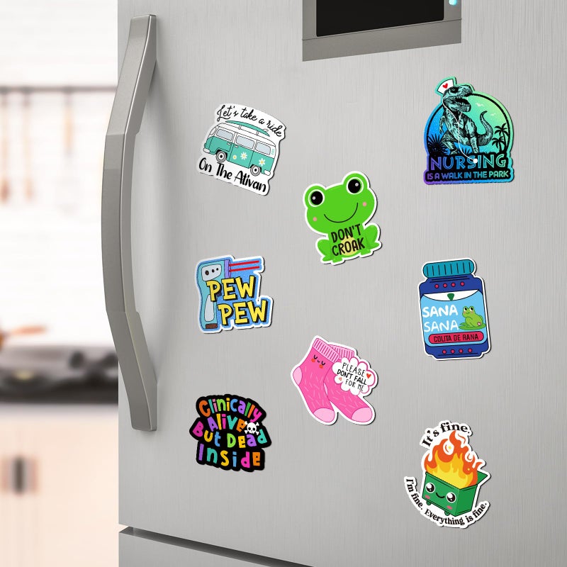 Saysurey 25 Pcs Funny Nursing Magnets for Locker Whiteboard Reusable Medical Themed Magnets Decal Fun Cool Magnetic Nurse Week Gifts for Nurses Fridge Refrigerator Office - Image 5