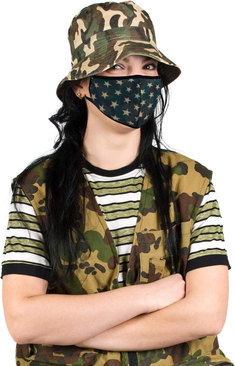BeatBasic Pack 3 Five-pointed Star Camo Face Mask - Inner White Cotton - Unisex Adult Fashion Face Covering, Reusable, Dust Proof, Washable for Men Women Adult Teenager - Image 5