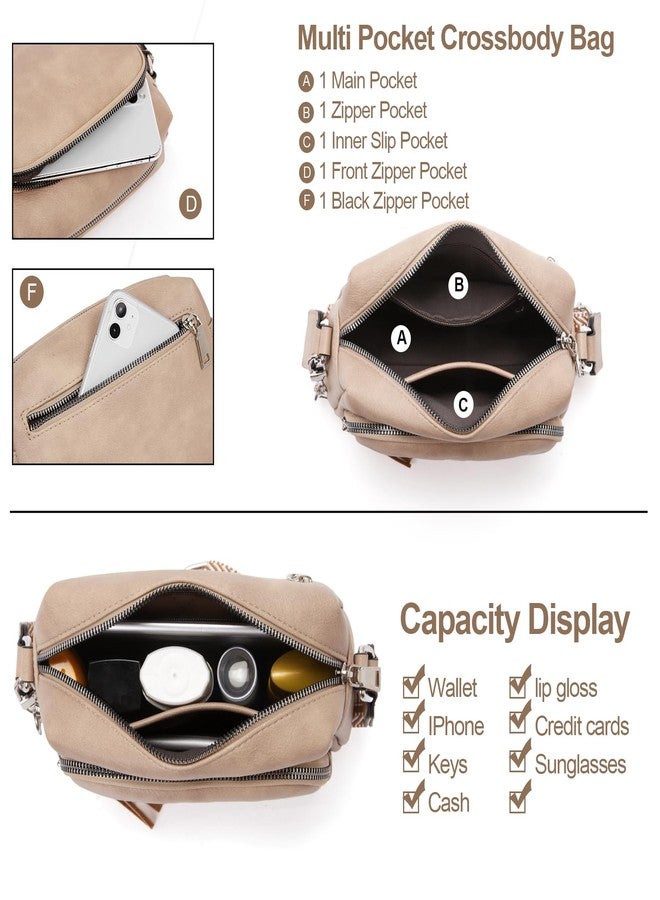 CLUCI Crossbody Bags for Women, Vegan Leather Shoulder Handbags，Purses for Women with Adjustable Wide Strap, 2-6light Brown, Small, Contemporary - Image 3