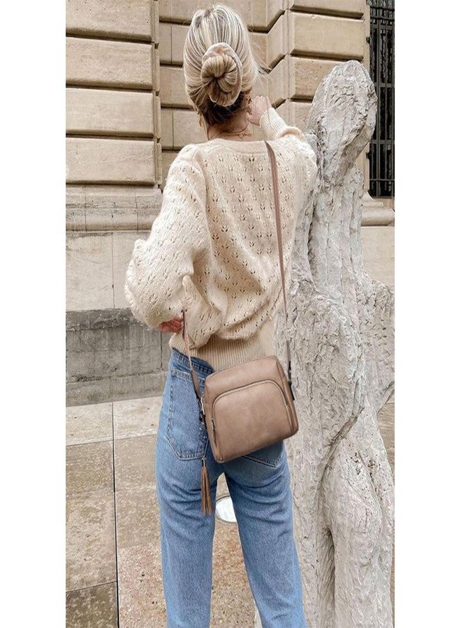 CLUCI Crossbody Bags for Women, Vegan Leather Shoulder Handbags，Purses for Women with Adjustable Wide Strap, 2-6light Brown, Small, Contemporary - Image 2