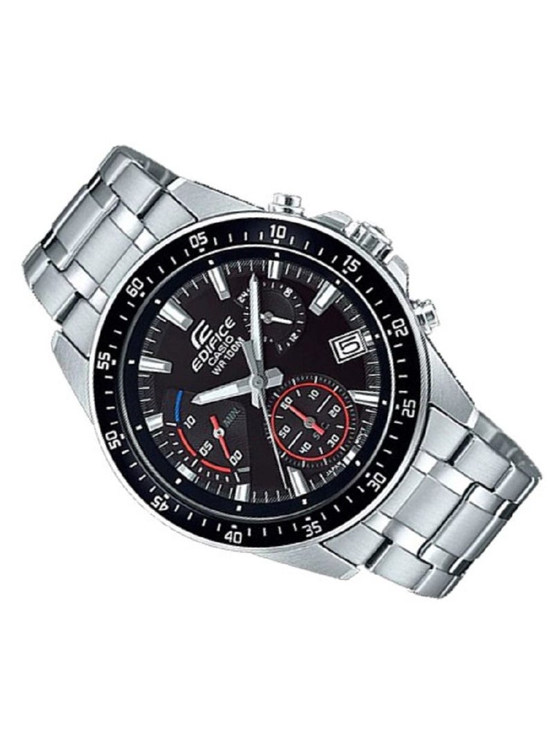 Casio Men Watch Edifice Standard Chronograph Analog Black Dial Stainless Steel Band EFV-540D-1AVUD - Image 2