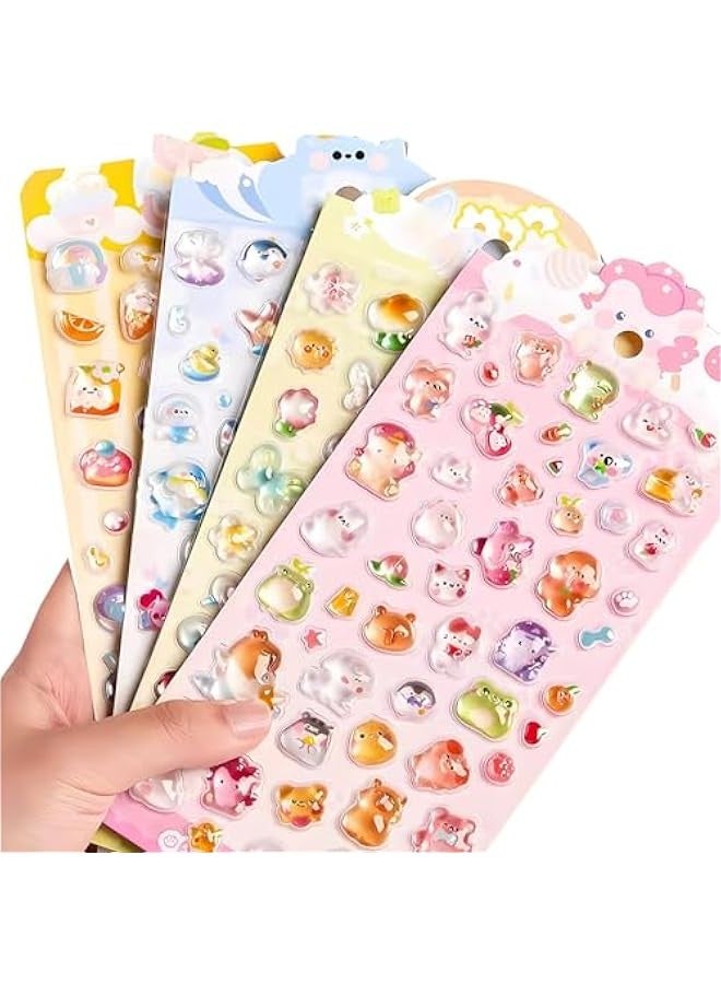 3D Stickers for Kids Puffy Stickers, 4 Sheets 200+ Kawaii Resin Decorative Stickers for Phone Case, Notebook, Scrapbooking - Image 1