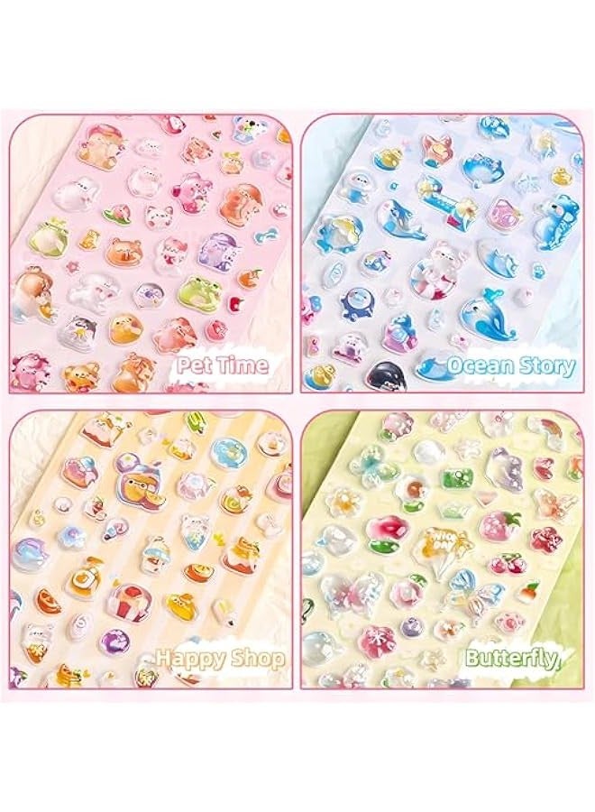 3D Stickers for Kids Puffy Stickers, 4 Sheets 200+ Kawaii Resin Decorative Stickers for Phone Case, Notebook, Scrapbooking - Image 2