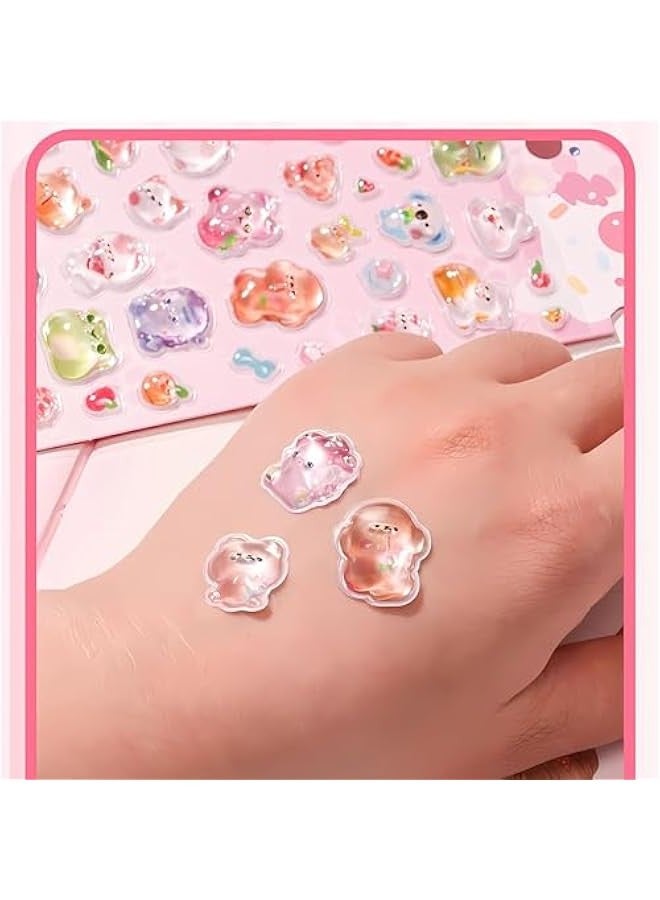 3D Stickers for Kids Puffy Stickers, 4 Sheets 200+ Kawaii Resin Decorative Stickers for Phone Case, Notebook, Scrapbooking - Image 3