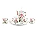 Cutemini Dollhouse 16 Porcelain Tea Cup Sets 8 Pcs Set Miniature Ceramics Dollhouse Accessories Flower Pattern Teapot Platter Dish Sets Dollhouse Kitchen Supplies Decoration Little Rose - Image 4