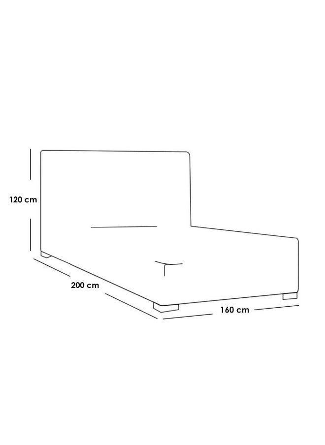 الهوم سرير مقاس كينج 200x160x120 سم - أبيض فاتح  - Image 2