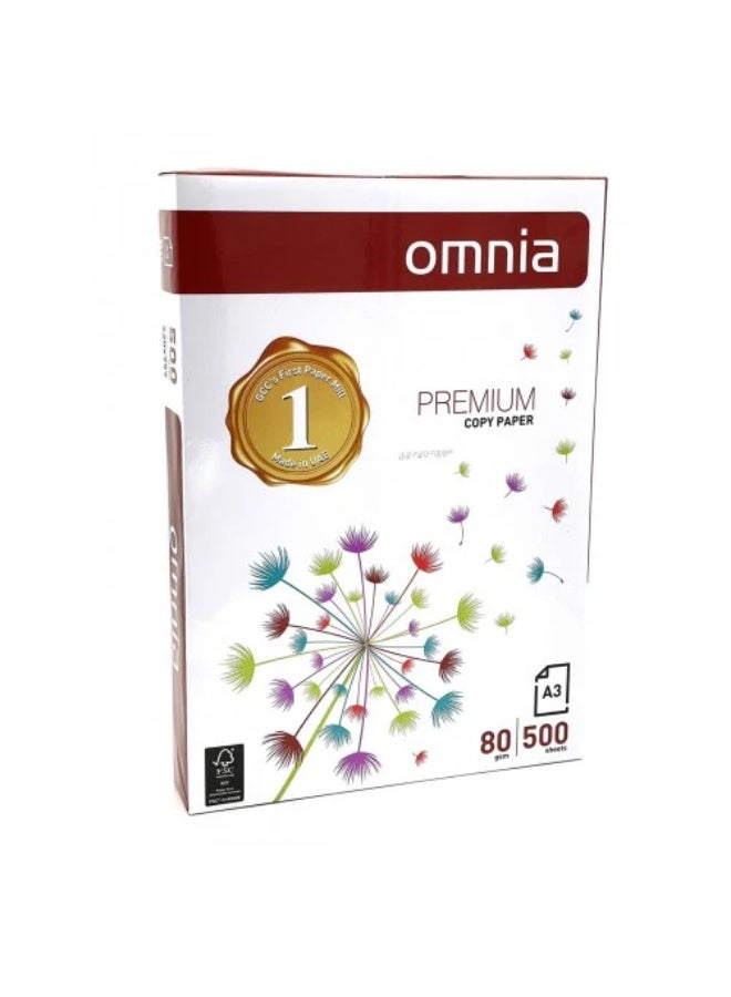 Omnia A4 Copy Paper, 80 GSM, 5 Pack x 500 Sheets - Image 3