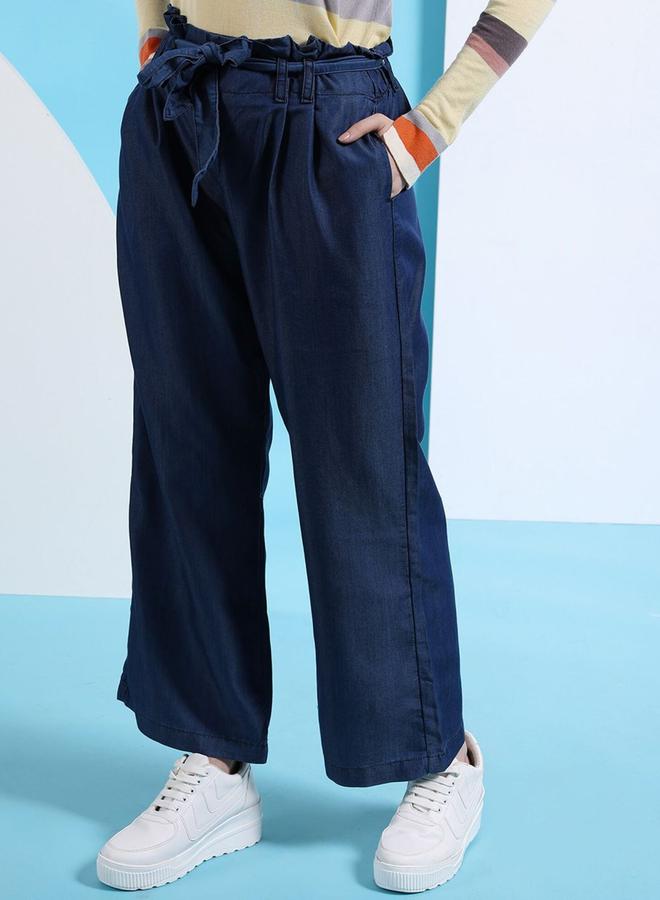 Freehand Women Blue Straight Leg Solid Pants - Image 2